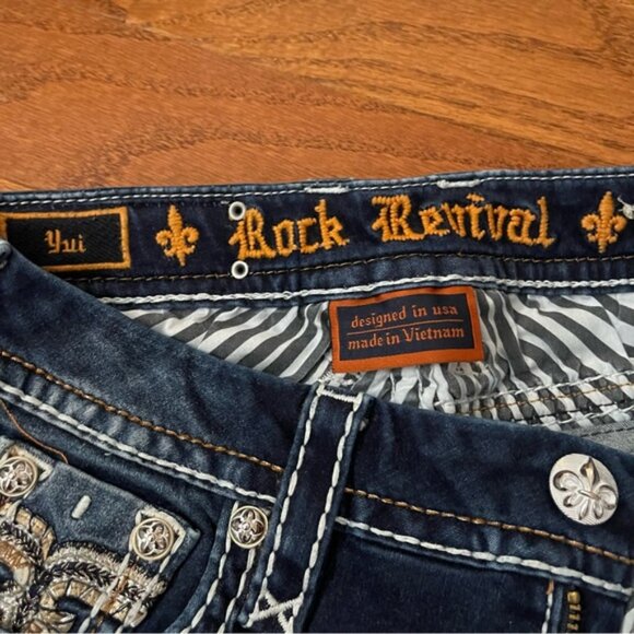 NWOT Rock Revival Yui Dark-wash Skinny Jeans 26 - Picture 4 of 6